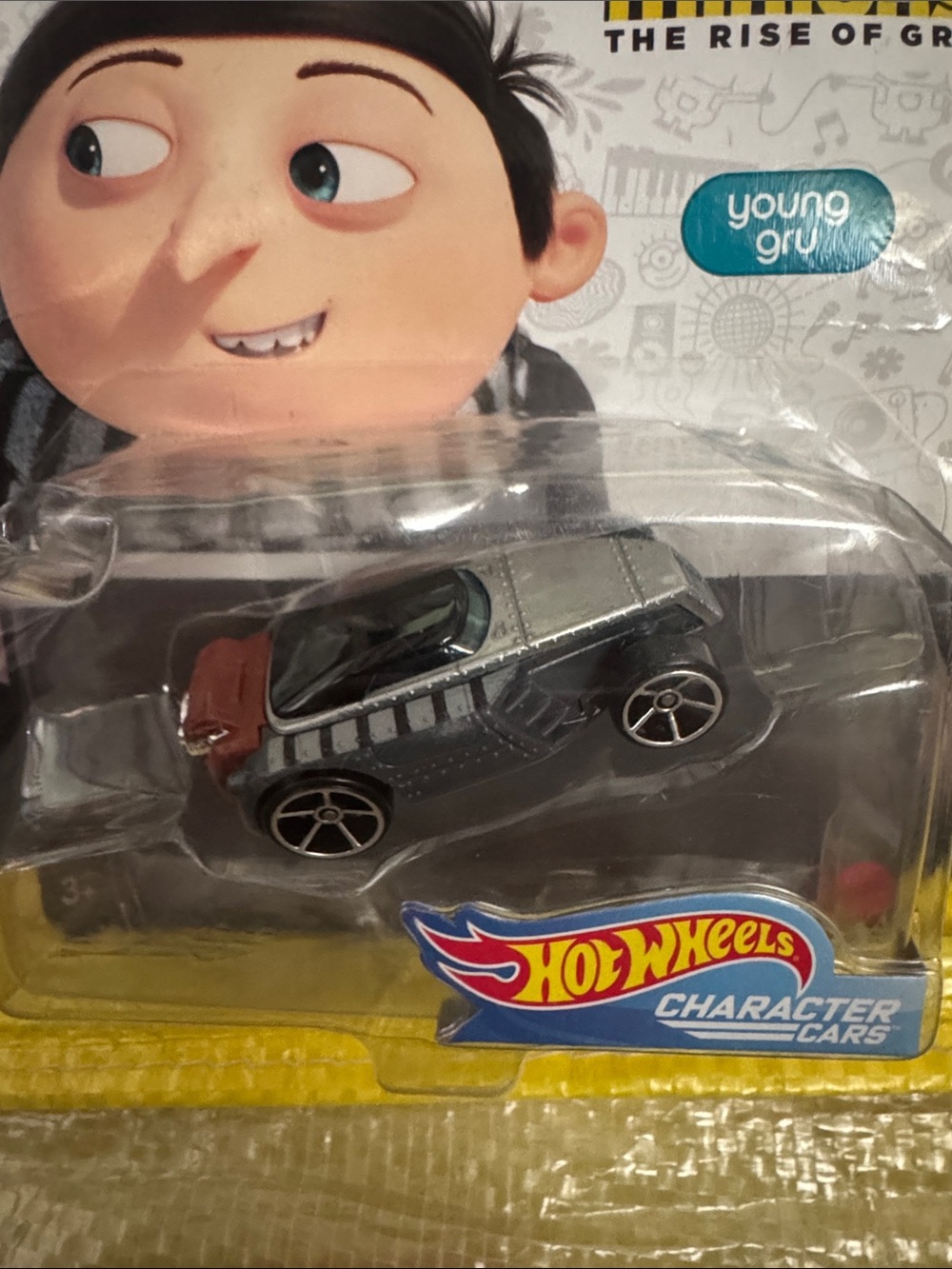 Hot Wheels Young Gru Character Car - Silver and Brown